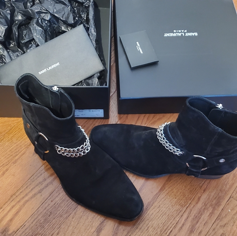 saint laurent wyatt 40 harness boots